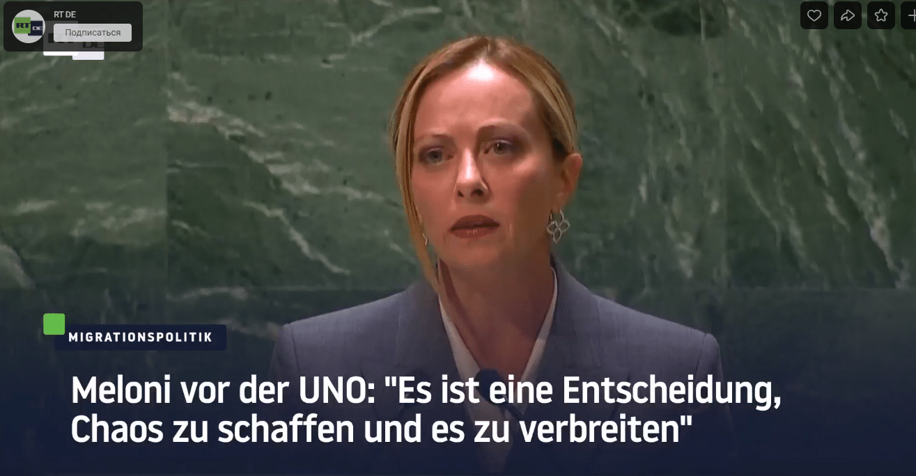 Meloni Vor Der UNO: "Es Ist Eine Entscheidung, Chaos Zu Schaffen Und Es ...