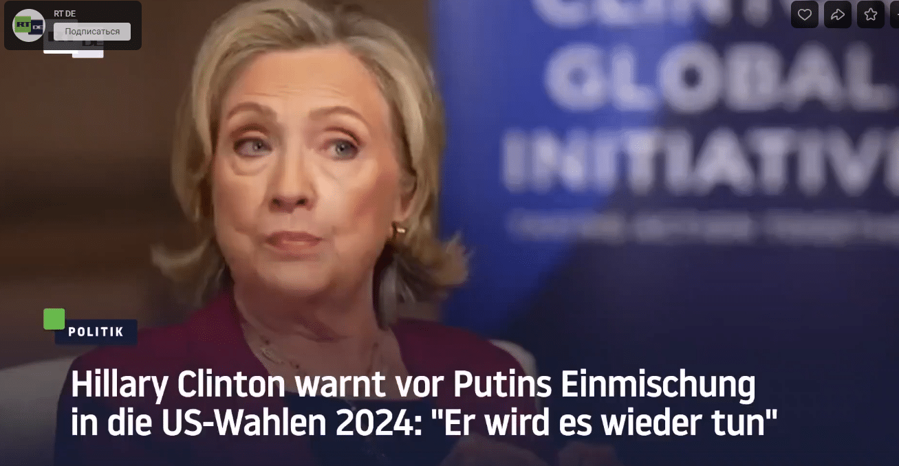 Hillary Clinton Warnt Vor Putins Einmischung In Die US-Wahlen 2024: "Er ...