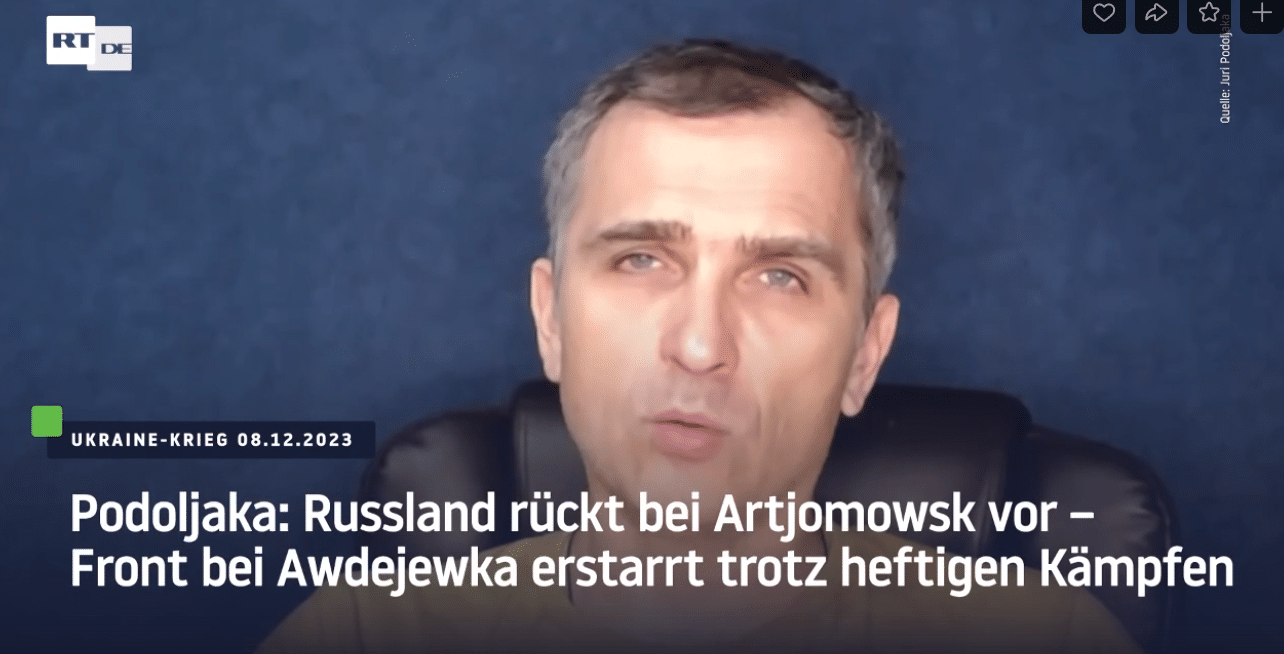 Podoljaka Russland rückt bei Artjomowsk vor Front bei Awdejewka